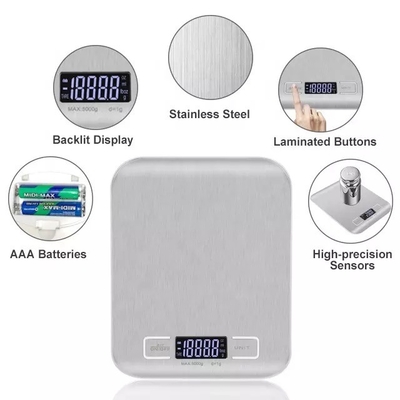 Scala esile elettronica di Digital dell'alimento della scala 5Kg 11Lb della cucina di acciaio inossidabile
